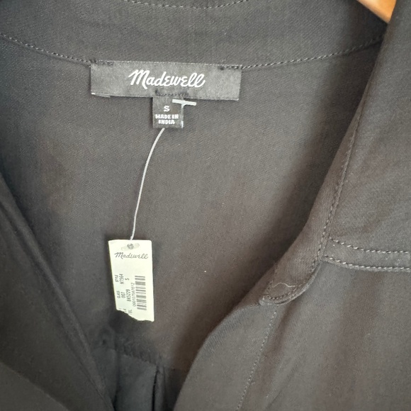 NWT Madewell Black Utility Button-Front Mini Dress SZ S - Picture 6 of 6